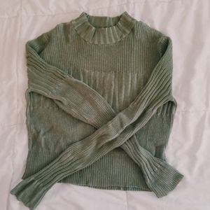 sage green mock neck